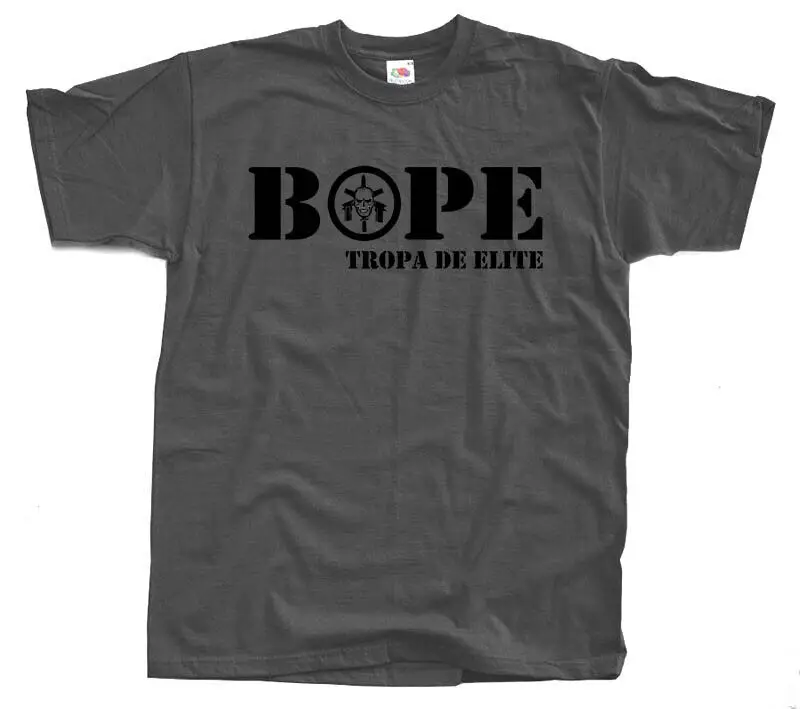 Brazil BOPE Tropa De Elite Special Force T-Shirt Short Sleeve Casual 100% Cotton TShirt