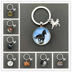 2021 passionate horse figure round glass keychain pendant, a beloved gift for men and women who love horses. Jewelry