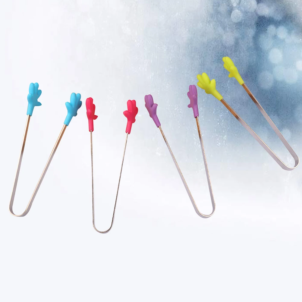 

4Pcs Food Clip Stainless Steel Silicone Covered Non-Stick Barbecue Grilling Kitchen Cooking Tongs Turner Cooking Tongs