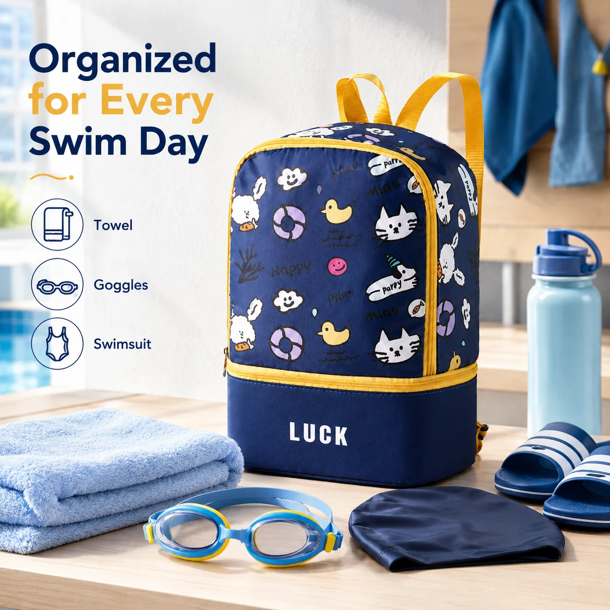Dry Wet Separation Bag Kids Waterproof Storage Shoulder Backpack Waterproof Sport Travel Fitness Beach Swimming Bag Luggage Bag