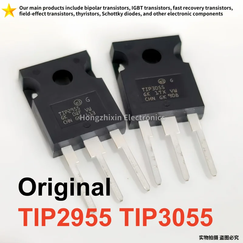 5/10 pieces, original stock, TIP2955, TIP3055, TO-247, power transistor paired with transistor