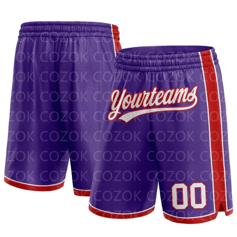 

Custom Purple Authentic Basketball Shorts 3D Printed Men Shorts Your Name Mumber Quick Drying Beach Shorts