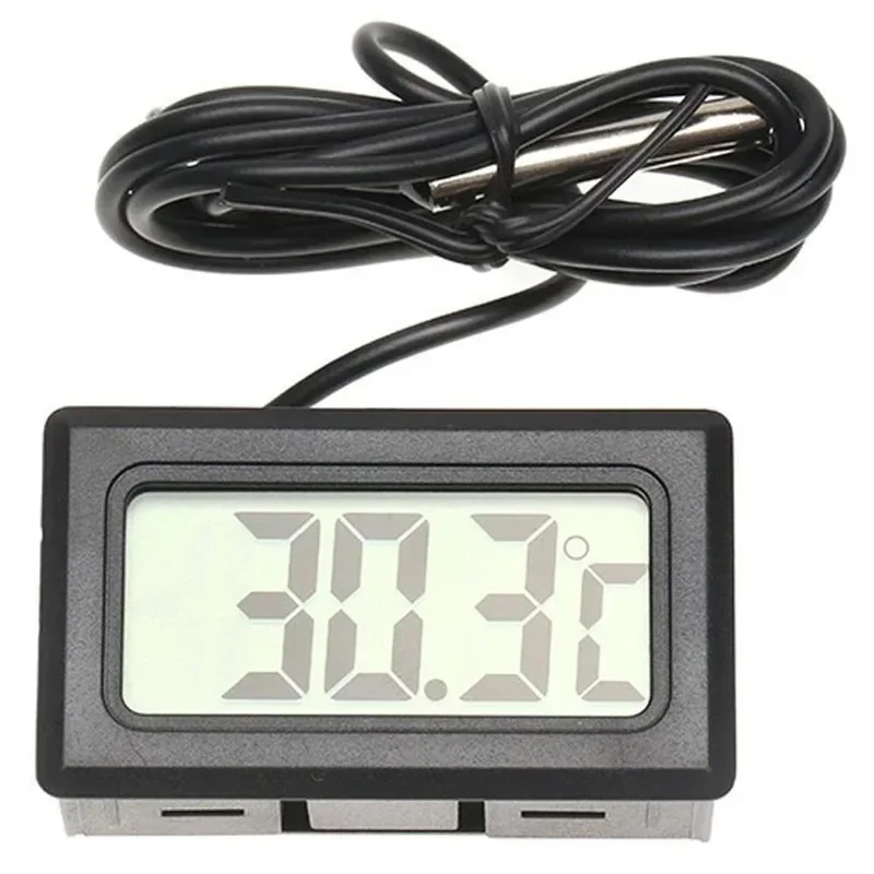 Digital LCD Fish Tank Waterproof Thermometer No Battery Aquarium Reptile Temperature Gauge Waterproof Probe Measuring Instrument
