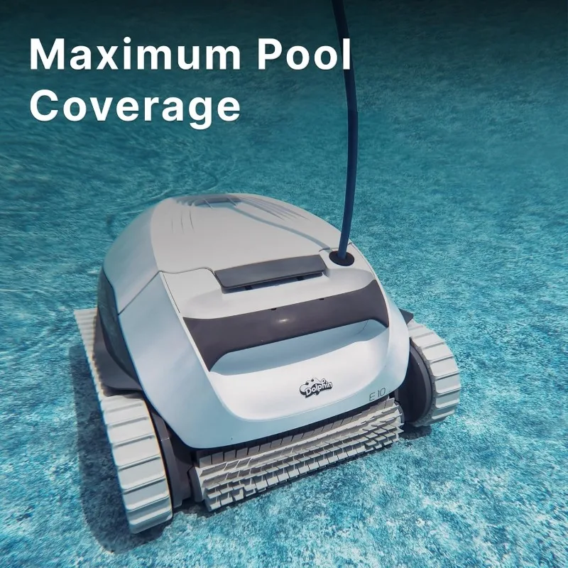 Dolphin (2024 Model) E10 Automatic Robotic Pool Vacuum Cleaner, Active Scrubber Brush, Top Load Filters Access