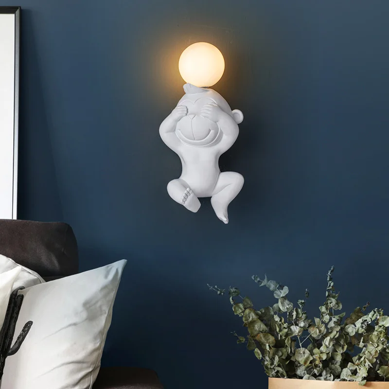 

Monkey Led Wall Light for Home Hook Sconce Living Room Decoration Indoor Lighting Mirror Bedroom Night Lamp Simpl Dimmer Fixture