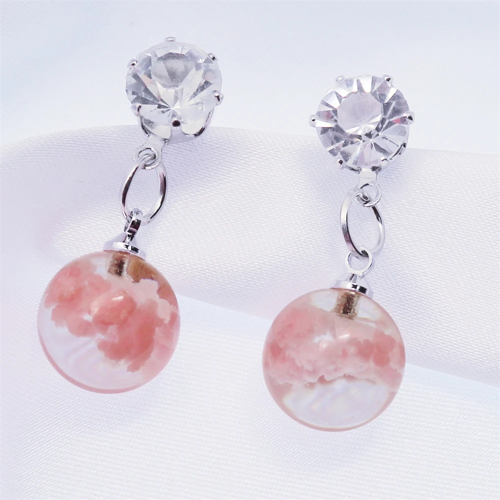 

Noctiluce Sky And Pink Clouds Gradient Earrings, Transparent Crystal Resin Candy Color Jewelry For Women Islamic Ornaments