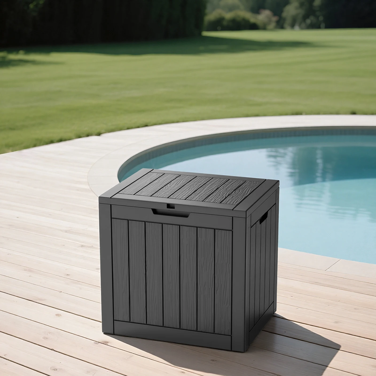 

30 Gallon Resin Waterproof Deck Box, Outdoor Storage Box for Patio Furniture, Cushions, Garden Tools and Pool Supplies