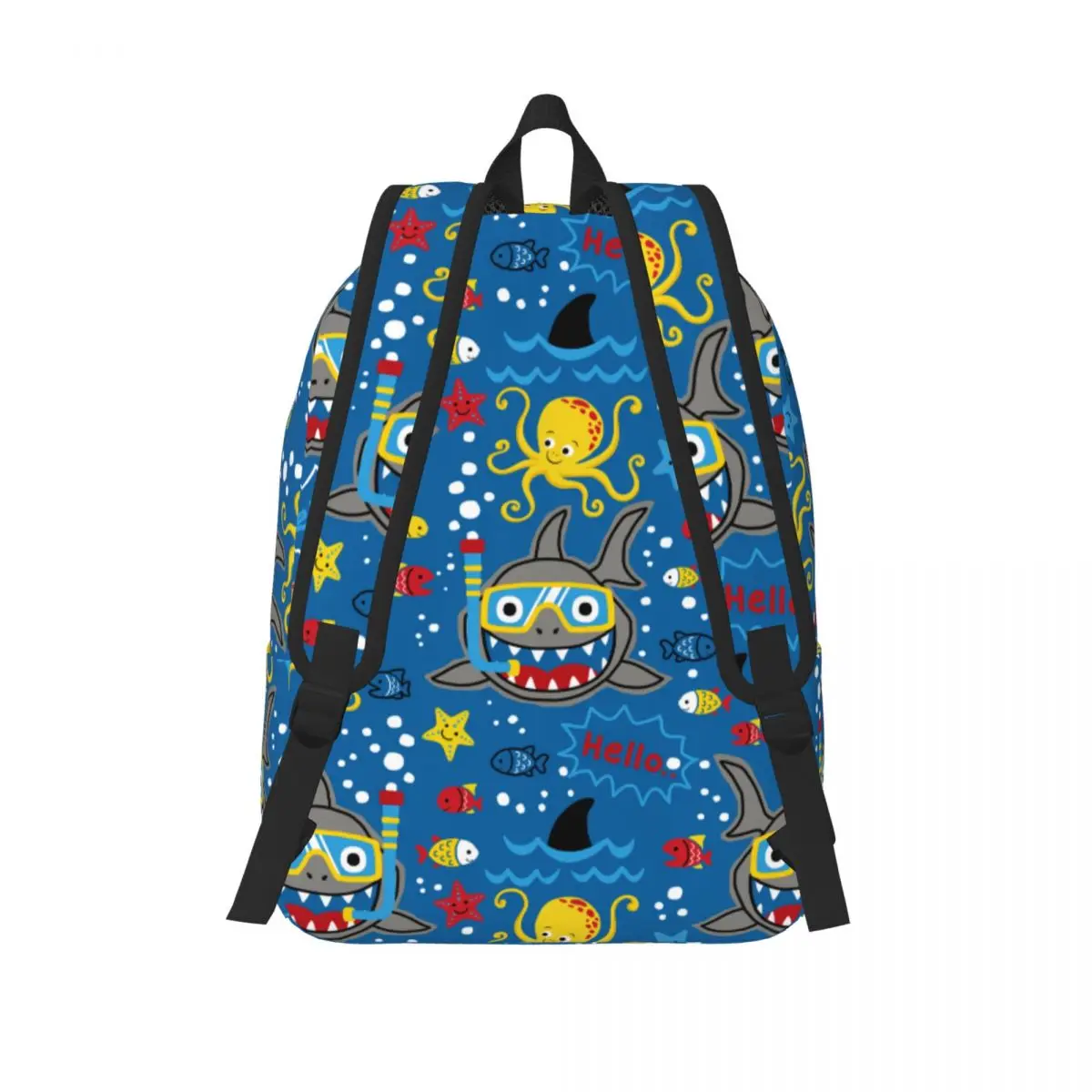 Cartoon Marine Animals Octopus Shark Backpack for Boy Girl Kids Student School Bookbag Blue Sea Bagpack Kindergarten Primary Bag