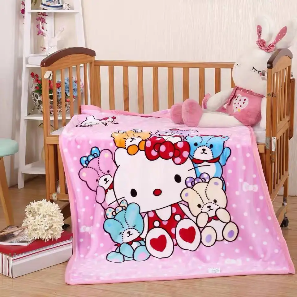 Kocyk na sofę Sanrio 39 x55in witam Kitty Kawaii-miękka, lekka flanela zapewniająca komfort przytulnej drzemki w środowisku AC