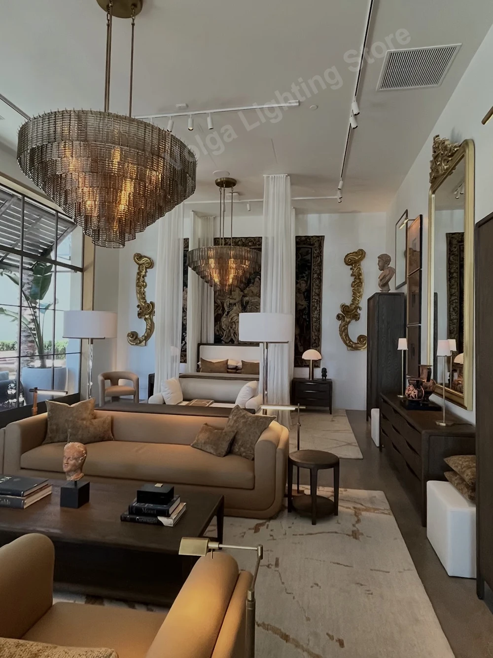 Get This Big Amber Crystal Ceiling Pendant Lights Led E14 Base, Elegant Luxury Large Pendant Lamp for Foyer Hall Hotel Decor
