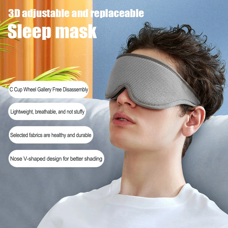 

3D маска для сна, 100% затемняющая маска для сна, нулевое давление для глаз, регулируемая крышка для глаз для женщин и мужчин, помощь для сна Slaapmasker