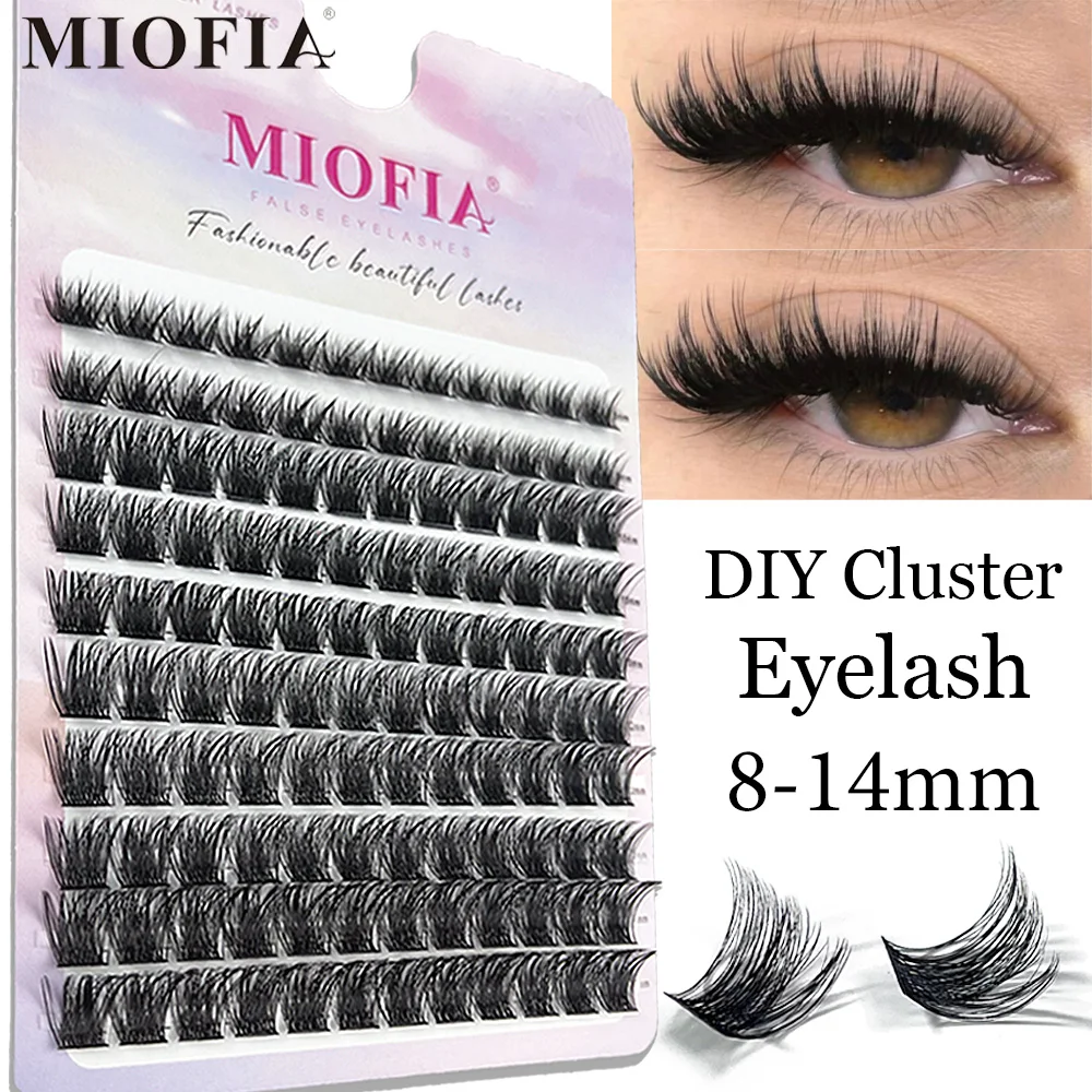10列3Dフェイクミンククラスターつけまつげキャットアイまつげナチュラル厚いセグメントまつげDIYまつげエクステンションメイクアップまつげ
