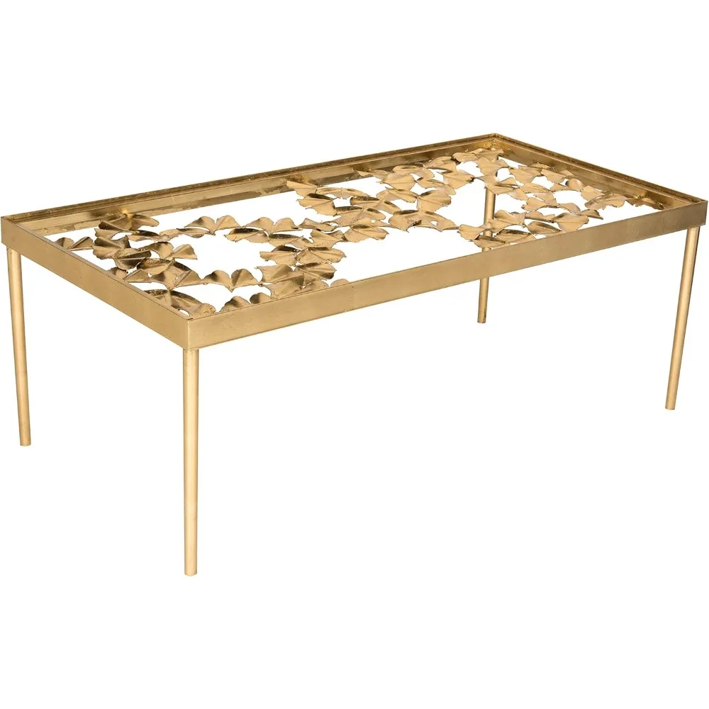 

SAFAVIEH Home Collection Otto Ginkgo Leaf Coffee Table, Antique Gold