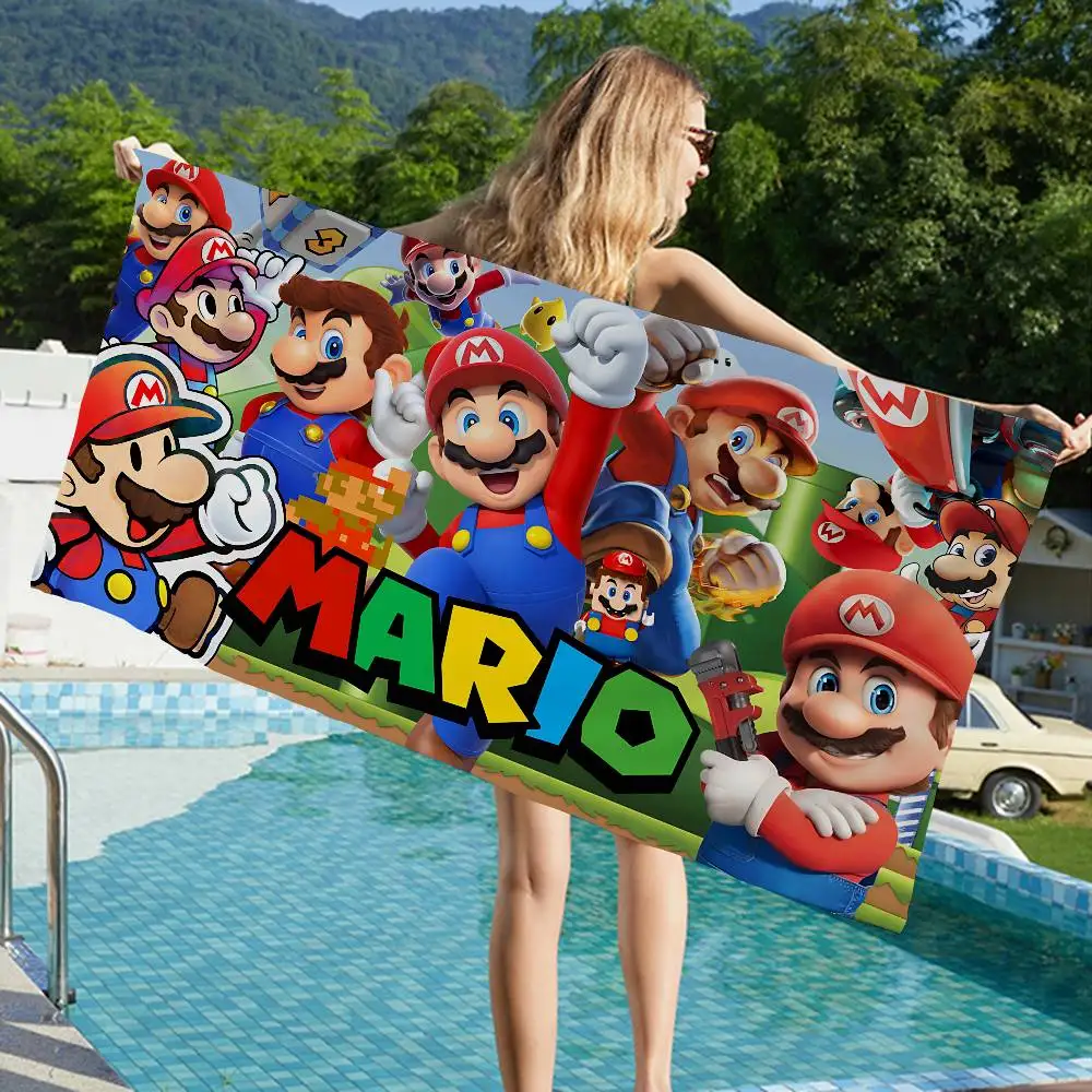 Game Super M-Marios Beach Towel Colorful Bath Towels for Girl Microfiber Quick Dry Custom Sand Free Beach Yoga Spa Gym Pool