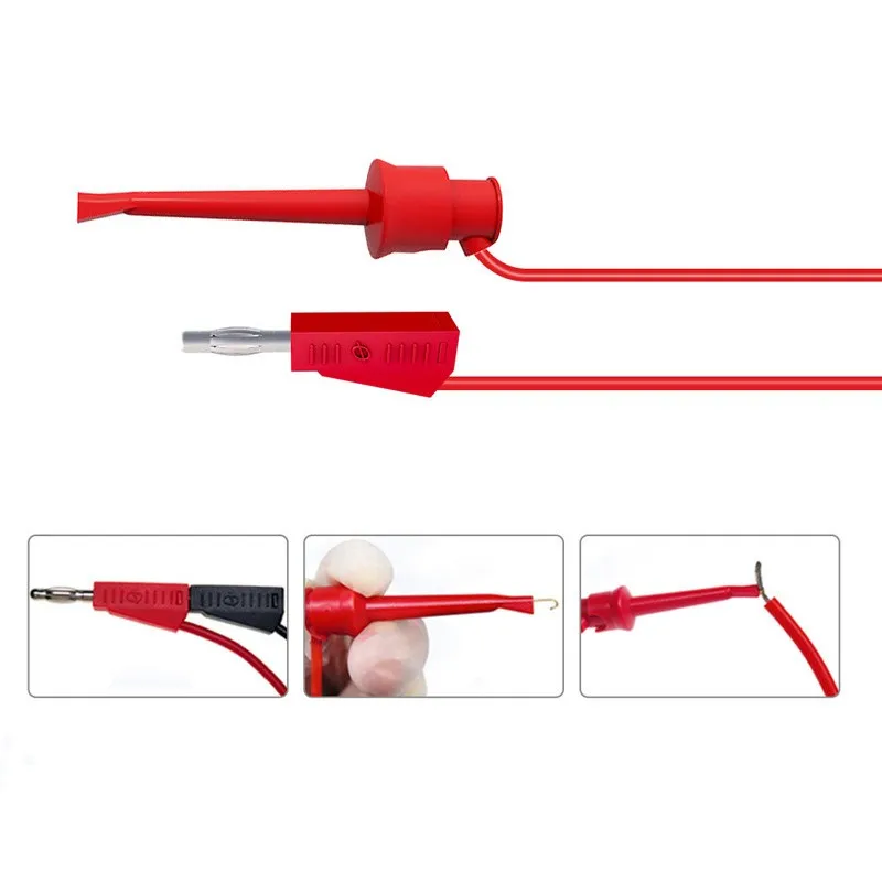 Kit de cabos de teste de multímetro p1308b, 18 peças, com agulhas substituíveis, clipes de jacaré, plugue banana de 4mm para testar clipes de gancho