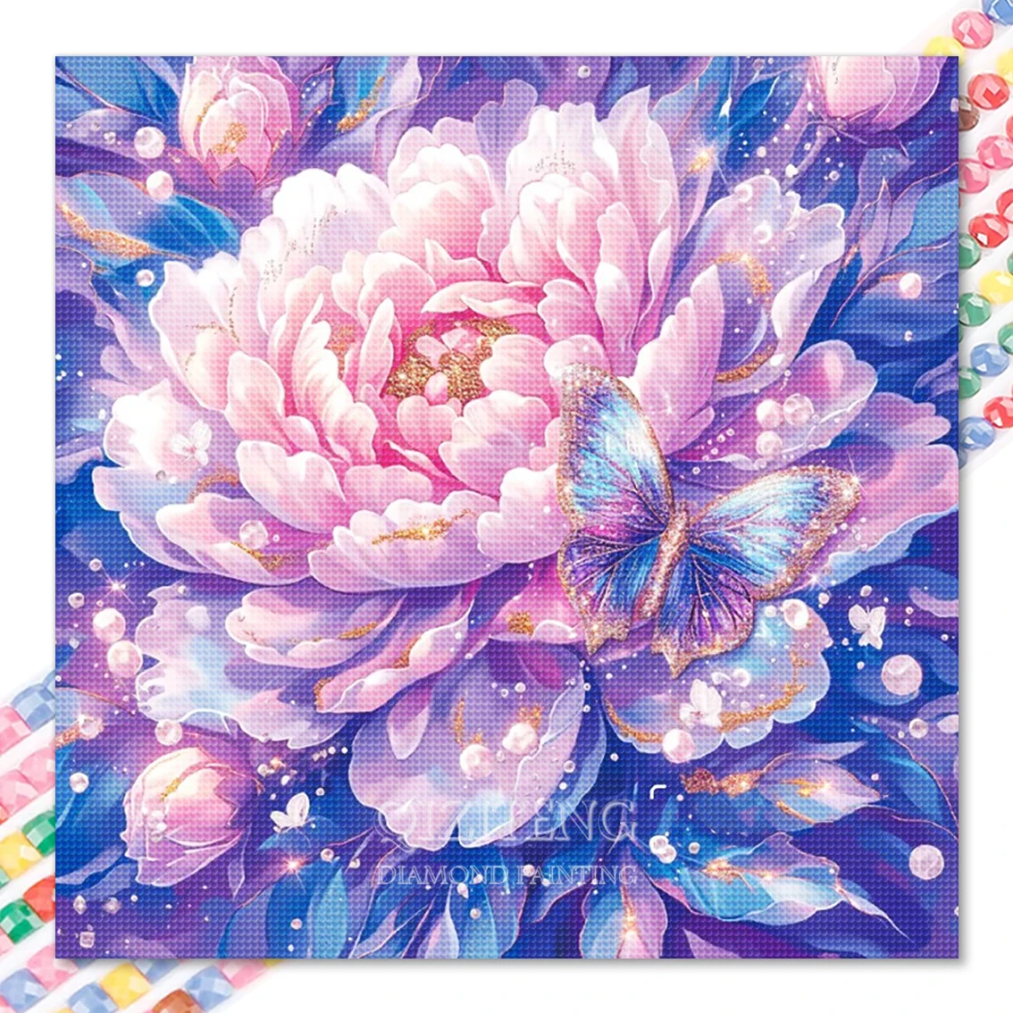 Kit di pittura diamante fiore farfalla da sogno 5D fai da te mosaico ricamo arte decorazione della casa regalo puzzle con strass rotondo completo