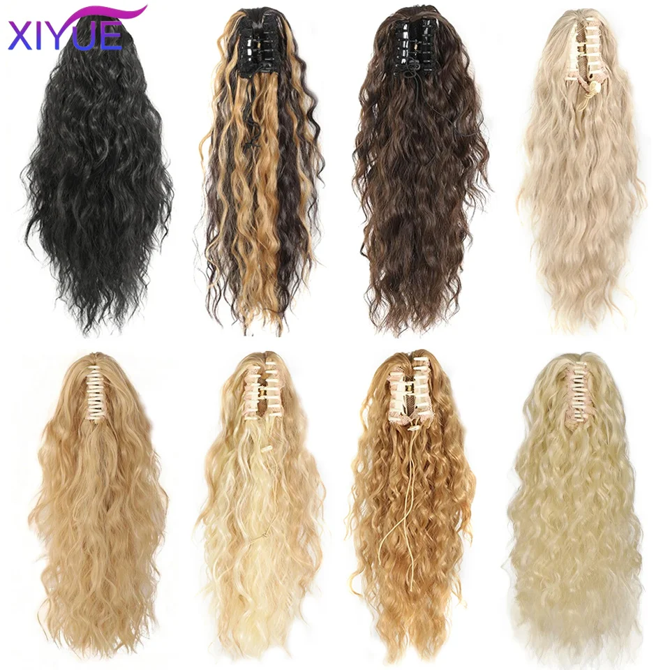 XIYUE Synthetic Long natural wave hair extensions for women  In Ponytail Hair Extension Heat Claw Clip in/on Ponytail Hair Exten