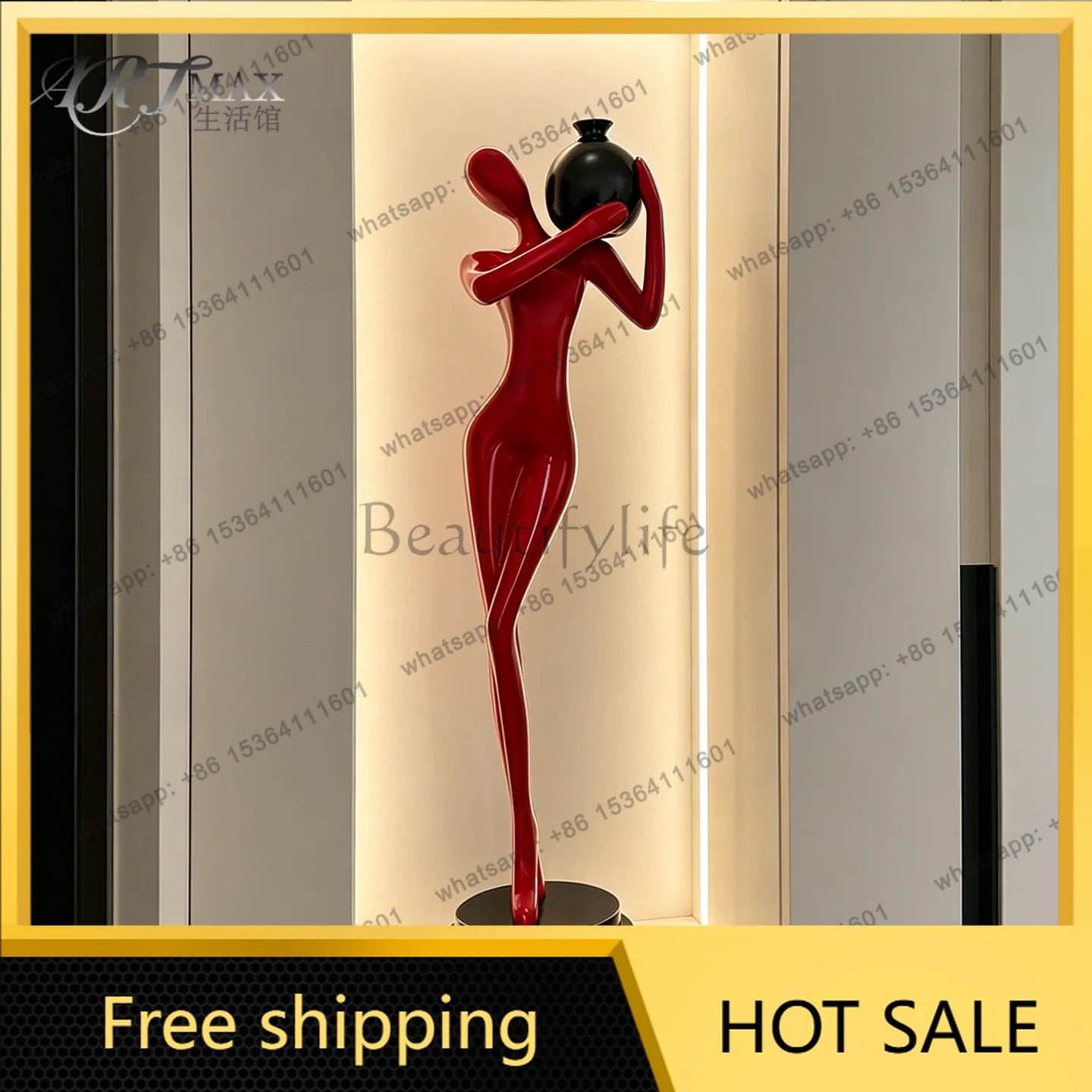 Modern simple abstract figure sculpture living room entrance large soft handicraft