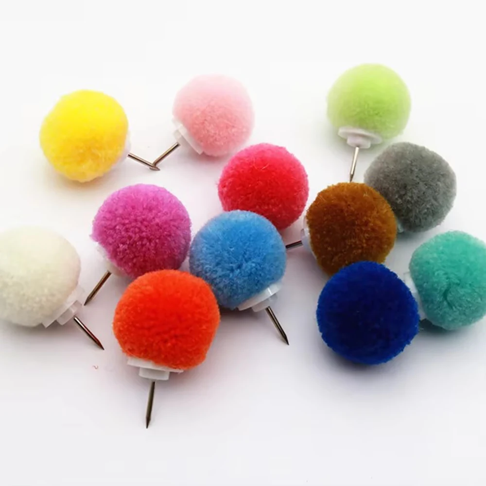 Cute Fur Ball Thumbtack INS Creative Decorative Painting Pin Push Pins Decorative Thumbtack Pushpins Decorative Standard Pin