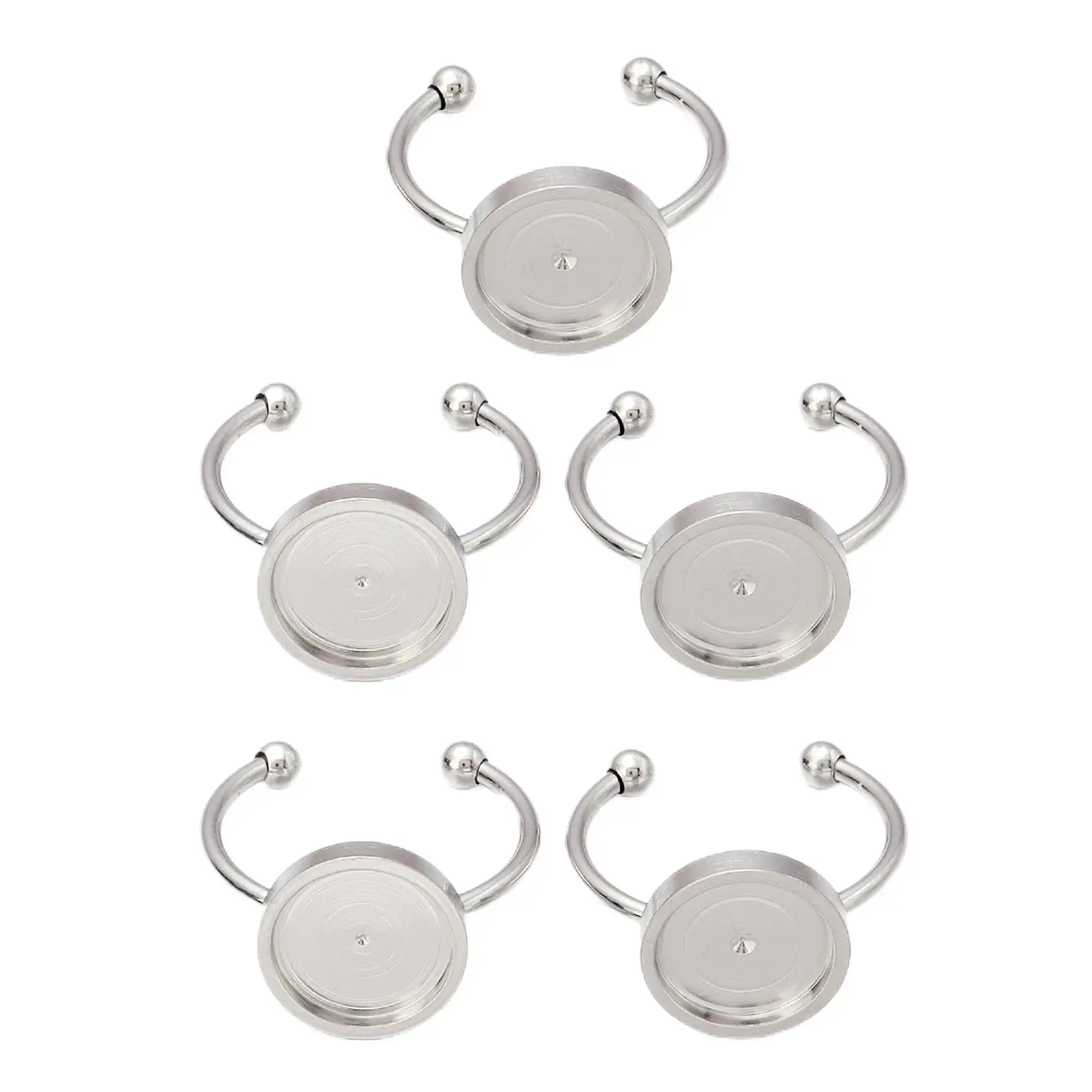 Stainless Steel Ring Bases Blank Trays Cabochon Settings Jewelry Findings DIY Supplies for Crafts Making
