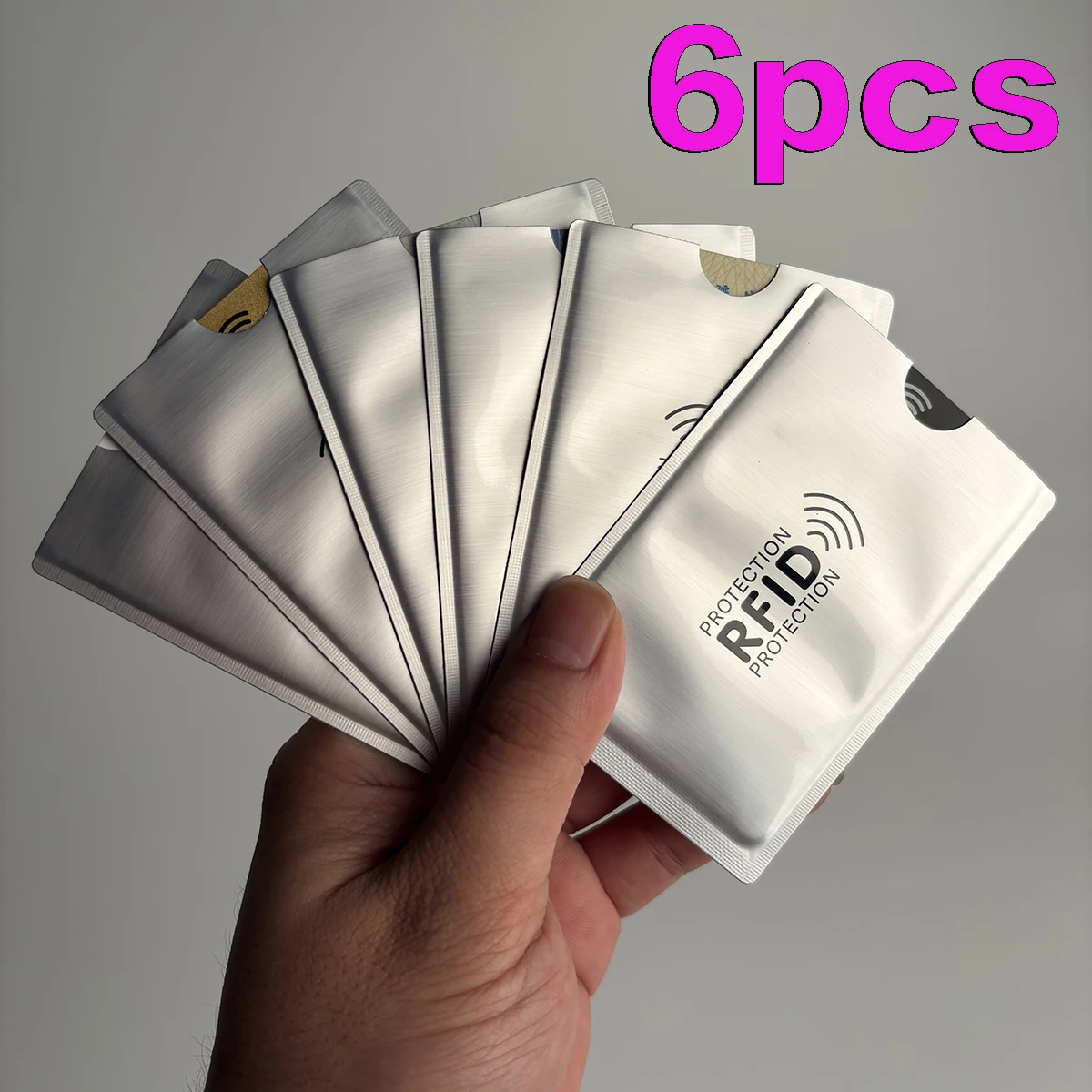 6pcs RFID Blocking Card Sleeves - Theft-Proof, NFC Shielding ID And Credit Card Protectors with a Geometric Design
