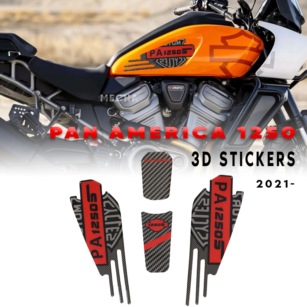 

3D Motorcycle Resin Epoxy StickerFor Pan America 1250 pa 1250 Side Tank Pad Anti Scratch Decal Non-slip TankPad 2021 2022