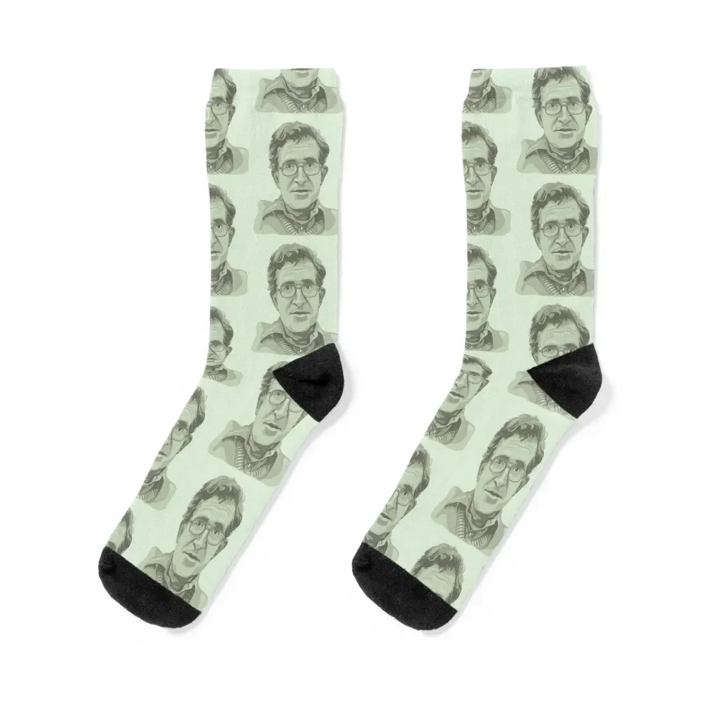 جوارب Noam Chomsky Portrait and Quote Socks لكرة السلة القطنية للرجال والنساء #1
