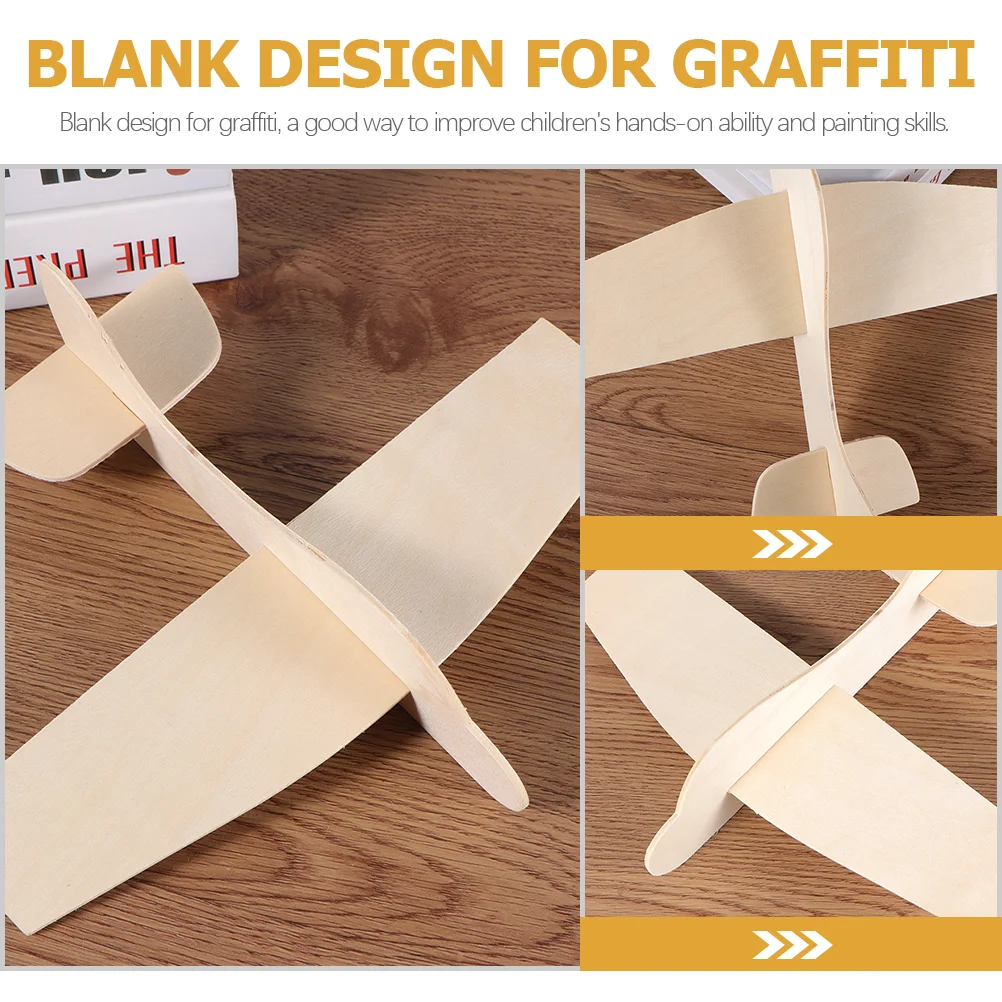 6 Pcs Filler Blank Wood Aircraft Plane Toy Kids Airplane Model Jesus Toys Child