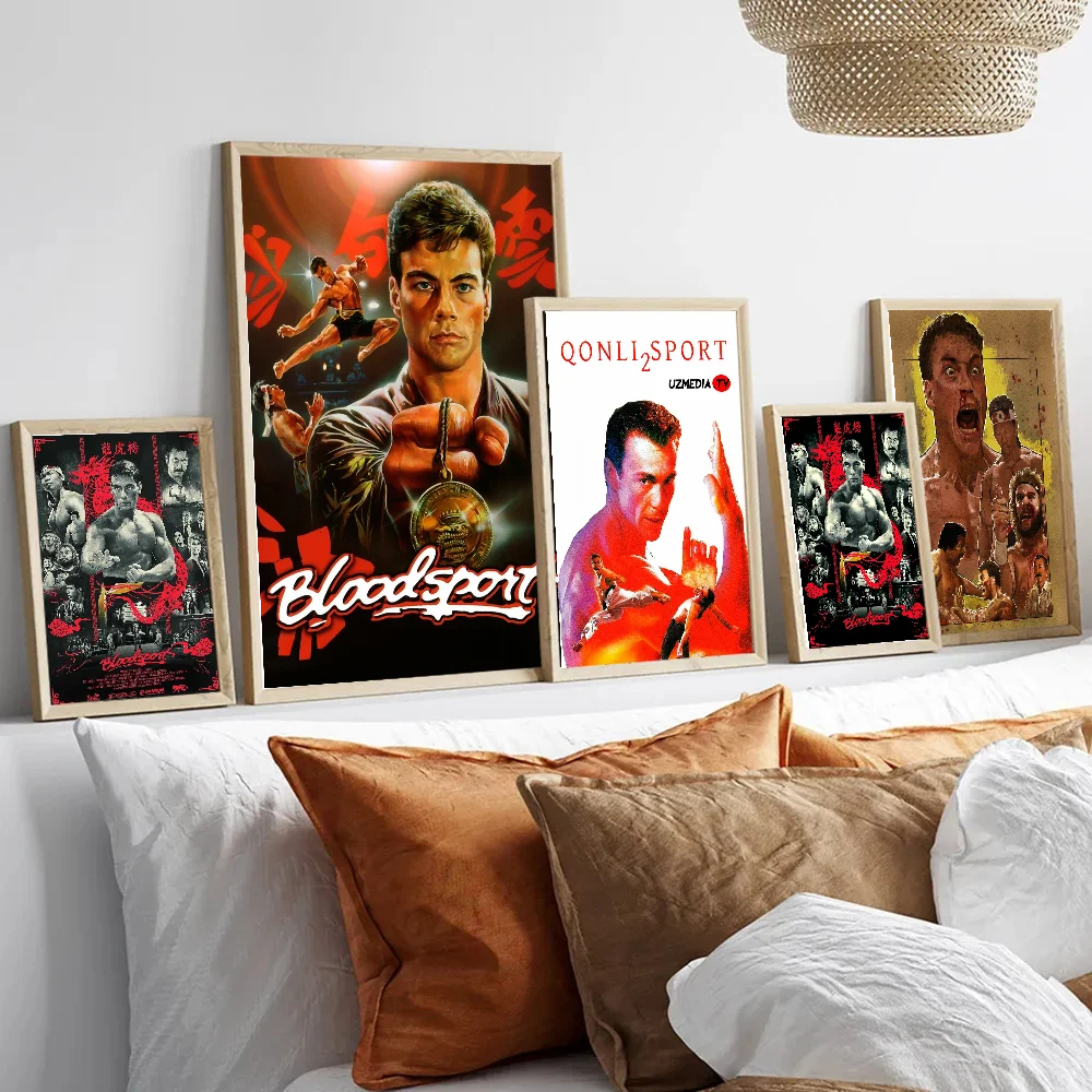 Movie Bloodsport 1988 Jean-claude Kungfu Self-adhesive Art Poster Whitepaper Prints Posters Artwork Aesthetic Art Wall Painting