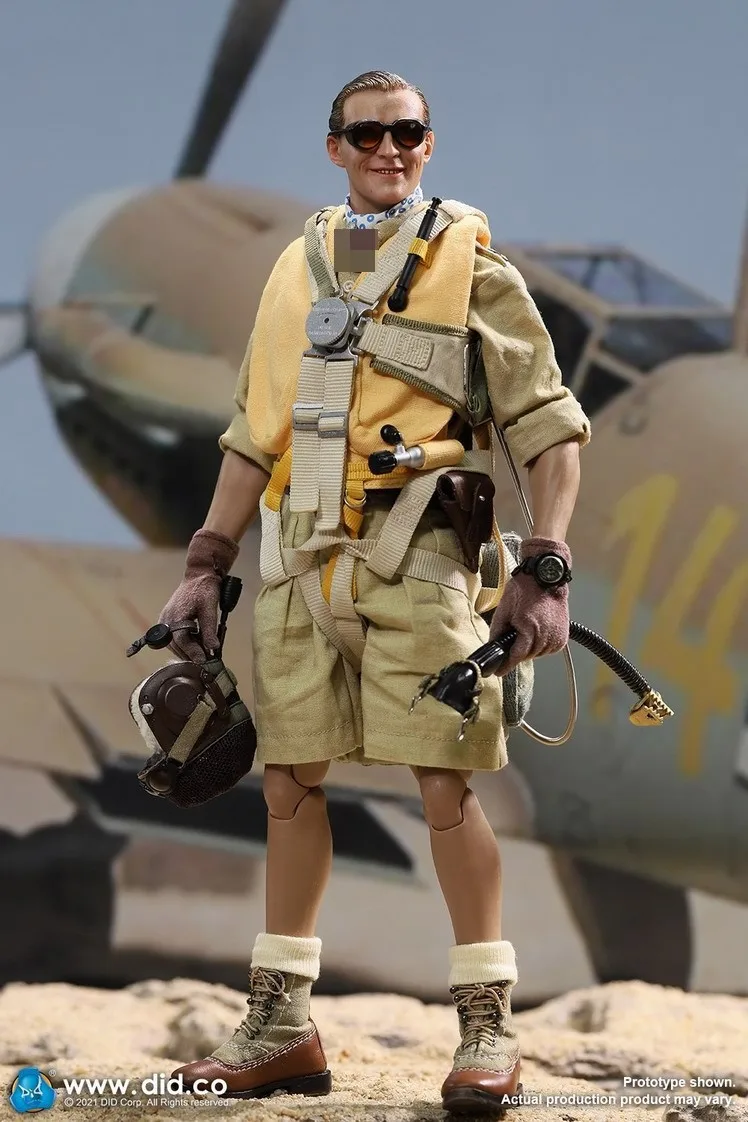 DID D80154 1/6th WWII Series German Africa Ace Pilot Marr General Full Set Doll Action For Collectable