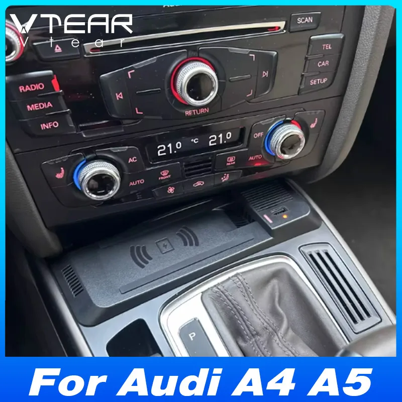 

For Audi A4 B8 A5 S5 Rs5 2010-2017 Car Wireless Charger Fast Cell Phone Charging Plate Adapter Interior Modification Auto Parts
