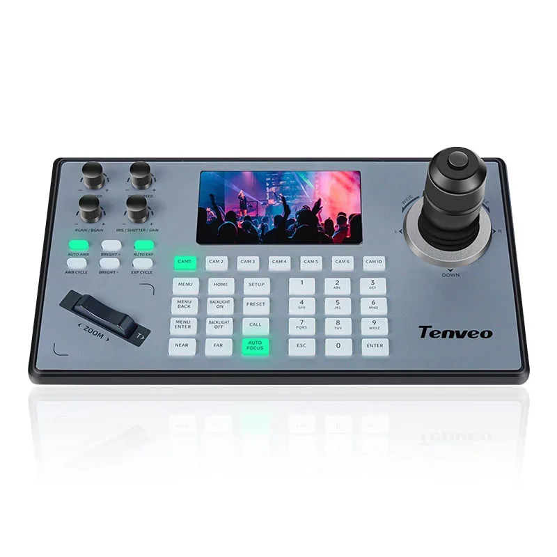 TENVEO Keyboard Controller KB200PRO 4D RS422/RS232/RJ45 Joystick Video Conference Broadcast Church Live Streaming