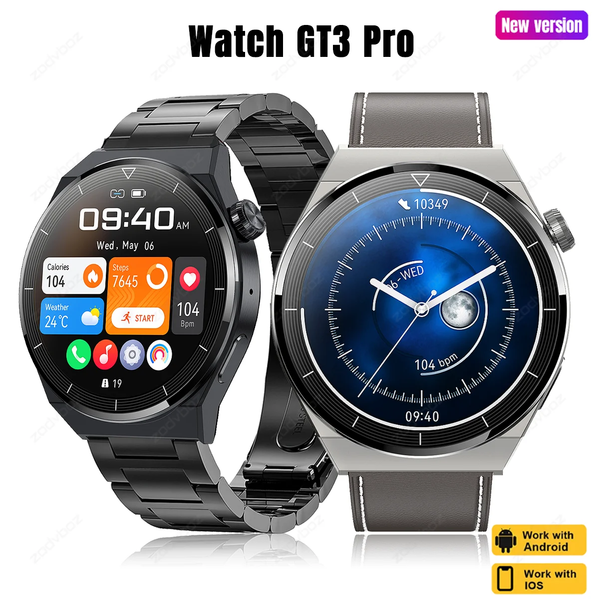 

For Xiaomi Huawei GT3 Pro Smart Watch Men 1.39 inch HD Screen Bluetooth Call Sport Watches Heart Rate IP68 Waterproof Smartwatch
