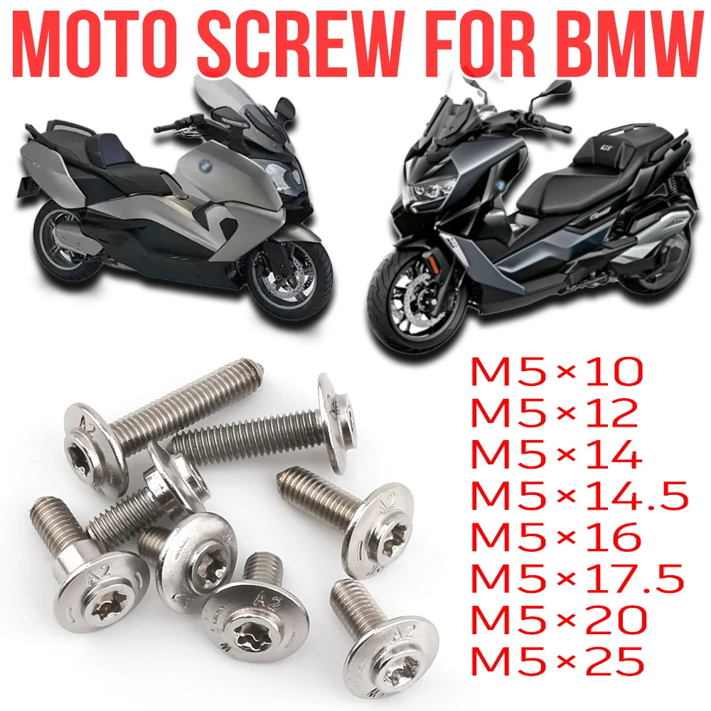 For BMW C400GT C400X C400 C650GT C600 C650SPORT NINE T G310R G310GS Motorcycle Shell M5 Bolts Stainless Steel Screws Nuts