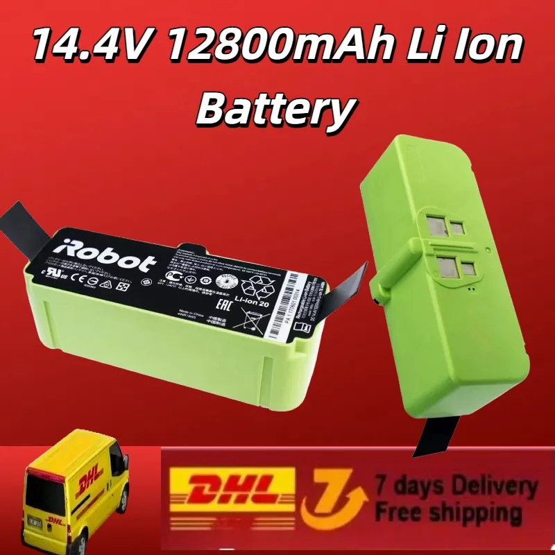 

14.4V 12800mAh Li Ion Battery, Compatible with IRobot Roomba Cleaner 900/800/700/600 Series(960/980/981/965/895/890/860/692/675)