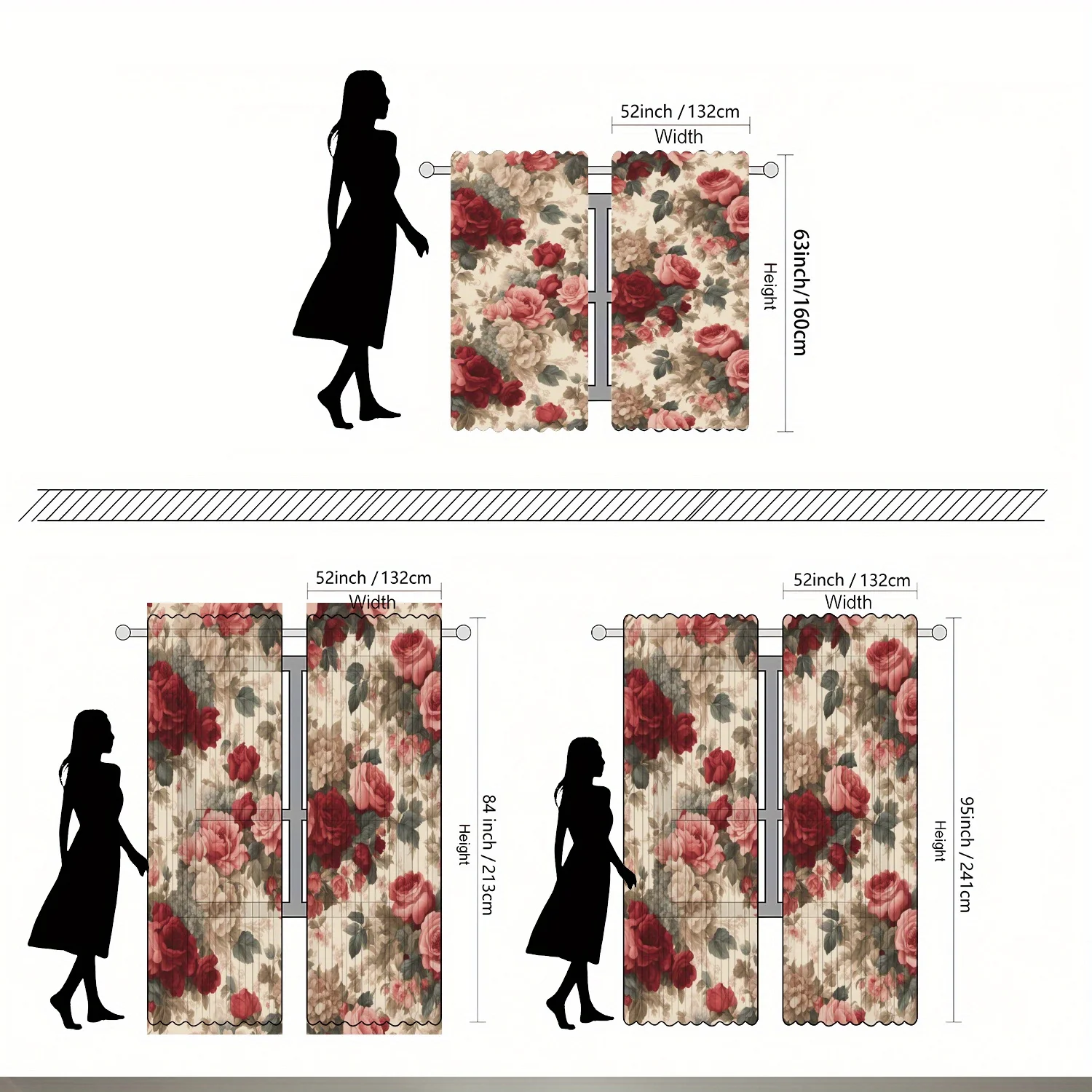 Cortinas com Padrão Floral Vin - Home Textiles Luxury Curtains avaliação e preço