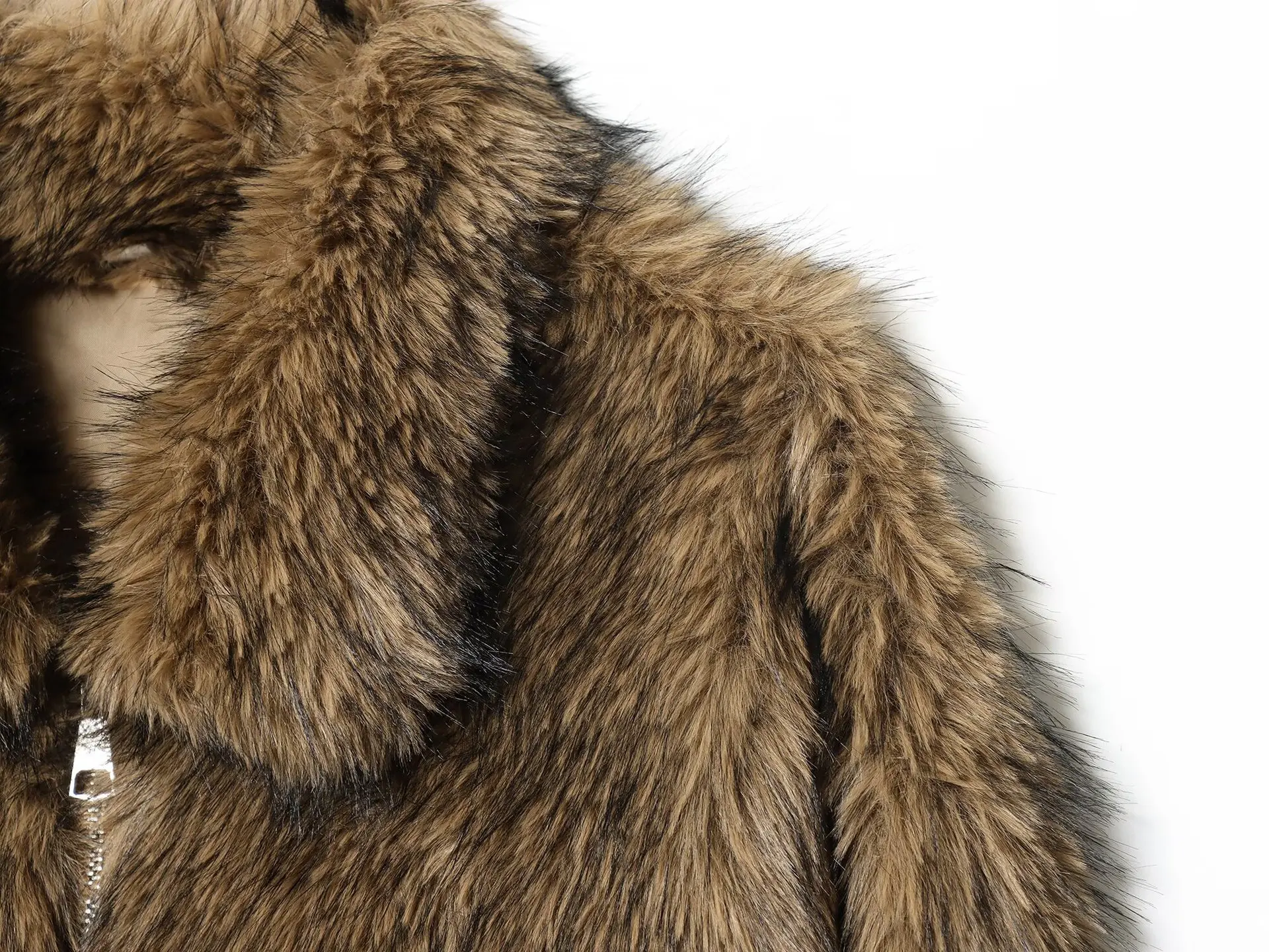 レディースファッション多用途ジャケット秋冬ハイストリートシンプルスタイリッシュフェイクファーコート長袖ラペルジッパー暖かいアウター