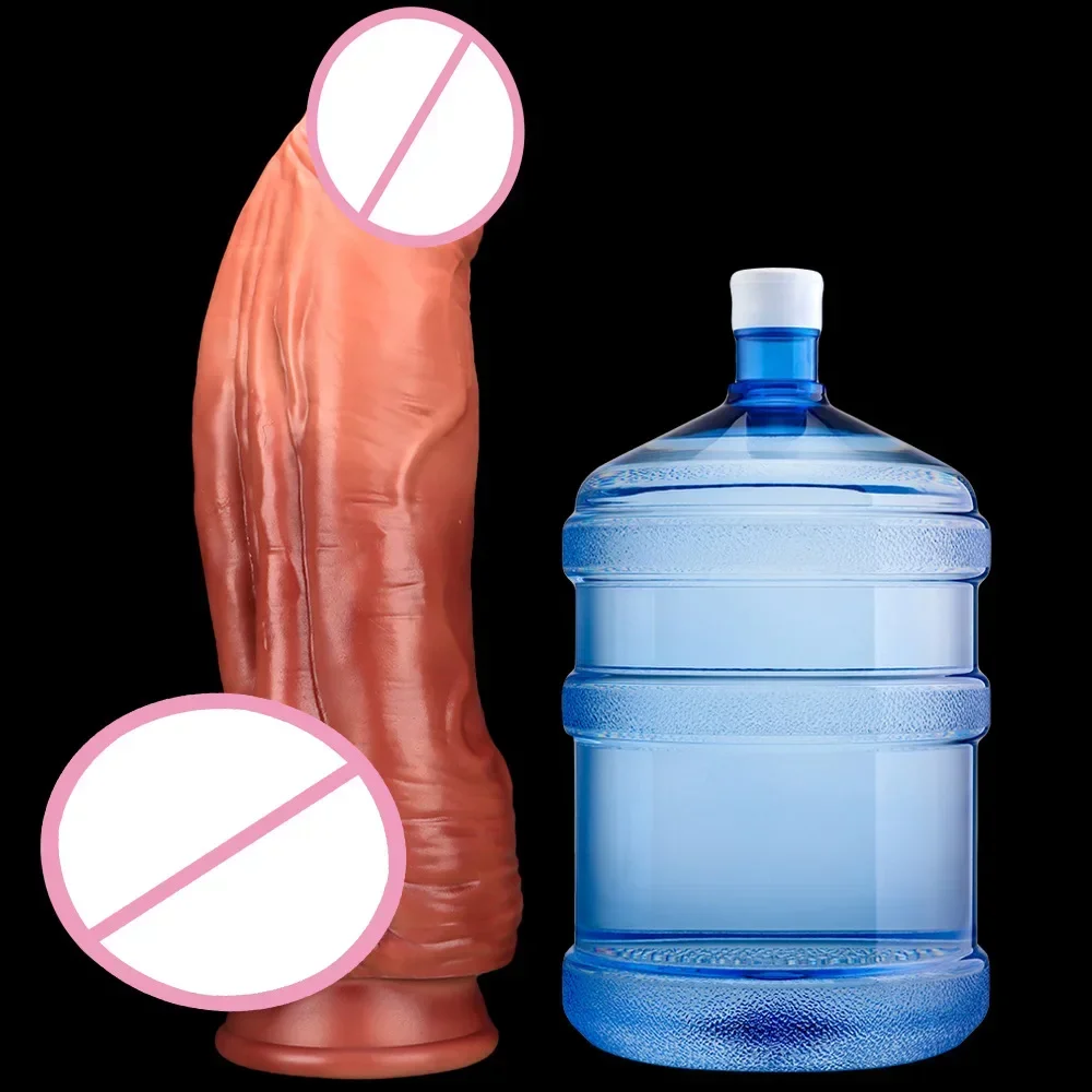 67*18CM Double-layer Liquid Silicone Giant Realistic Dildo Super Huge Anal Plug XXXXXL Simulation Penis Adult Sex Toy for Man