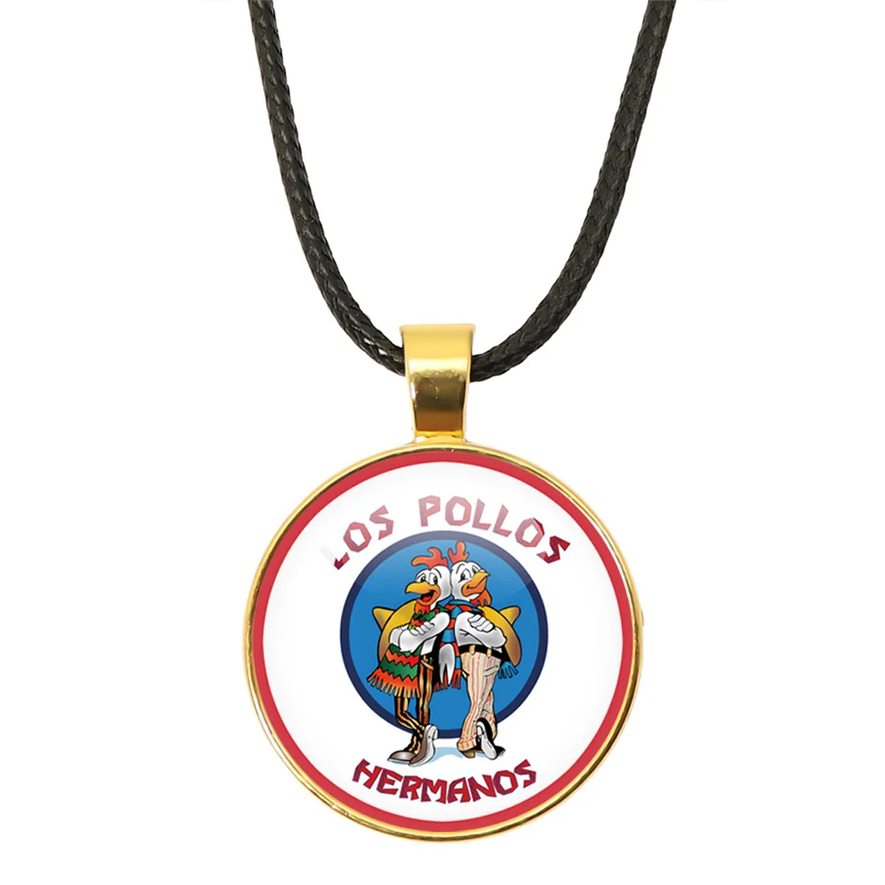 American TV Show Breaking Bad Leather Rope Necklace Pendant Los Pollos Hermanos For Women Men Jewelry Gift