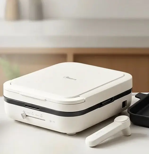 Electric Baking Pan Square Plate, Double-sided Heating, Detachable, Washable for Pancakes, Crepe Maker