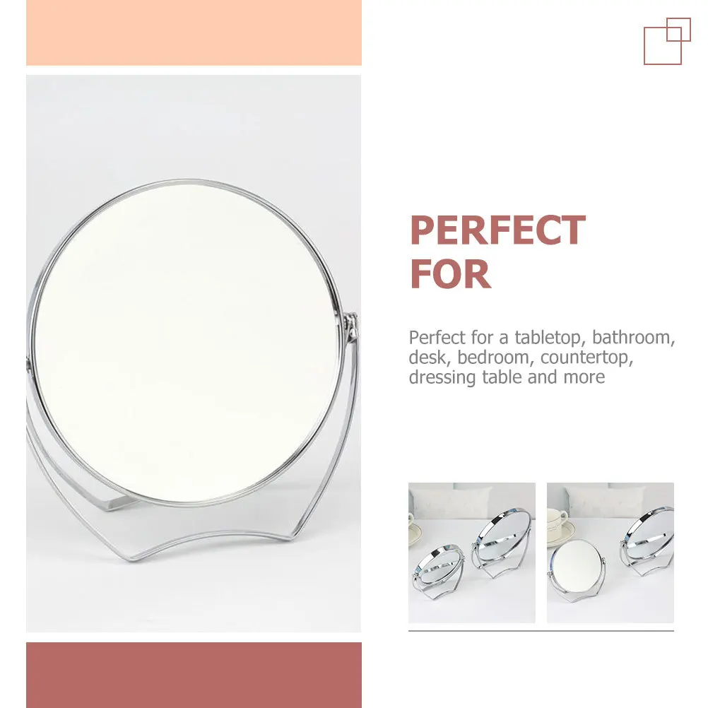 

Metal Folding Desktop Makeup Mirror Rotary Adjustable Small Table Mirror Practical Portable Desktop Mirrors