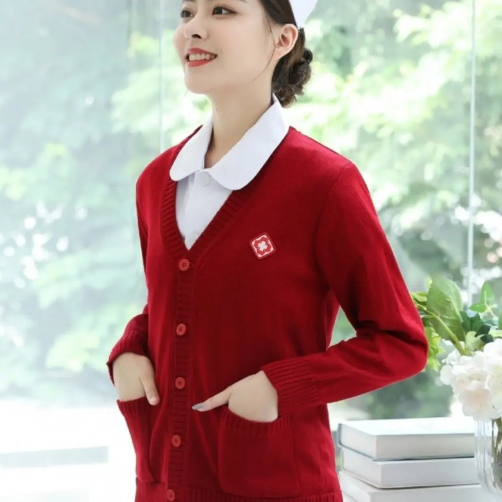 

Women's Nurse Sweater Cardigan Thickened Knitted Coat New Style Comfortable Fit Upperwear