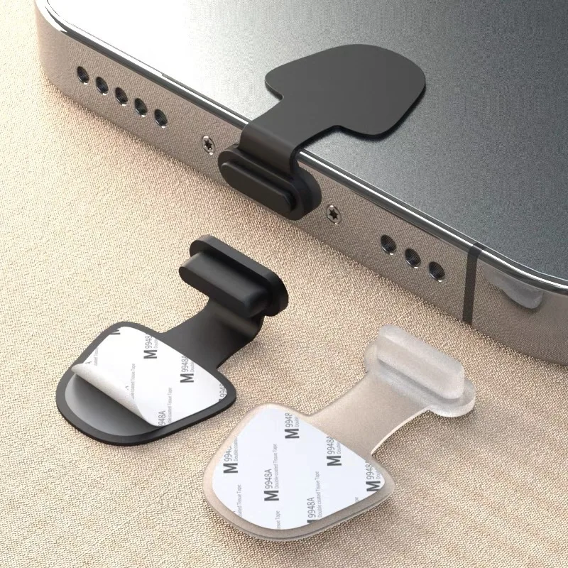 2pcs Charging Port Anti Dust Plug For iPhone Samsung USB Type C Port Protector Silicone Dustplugs Cover Anti Lost Cap