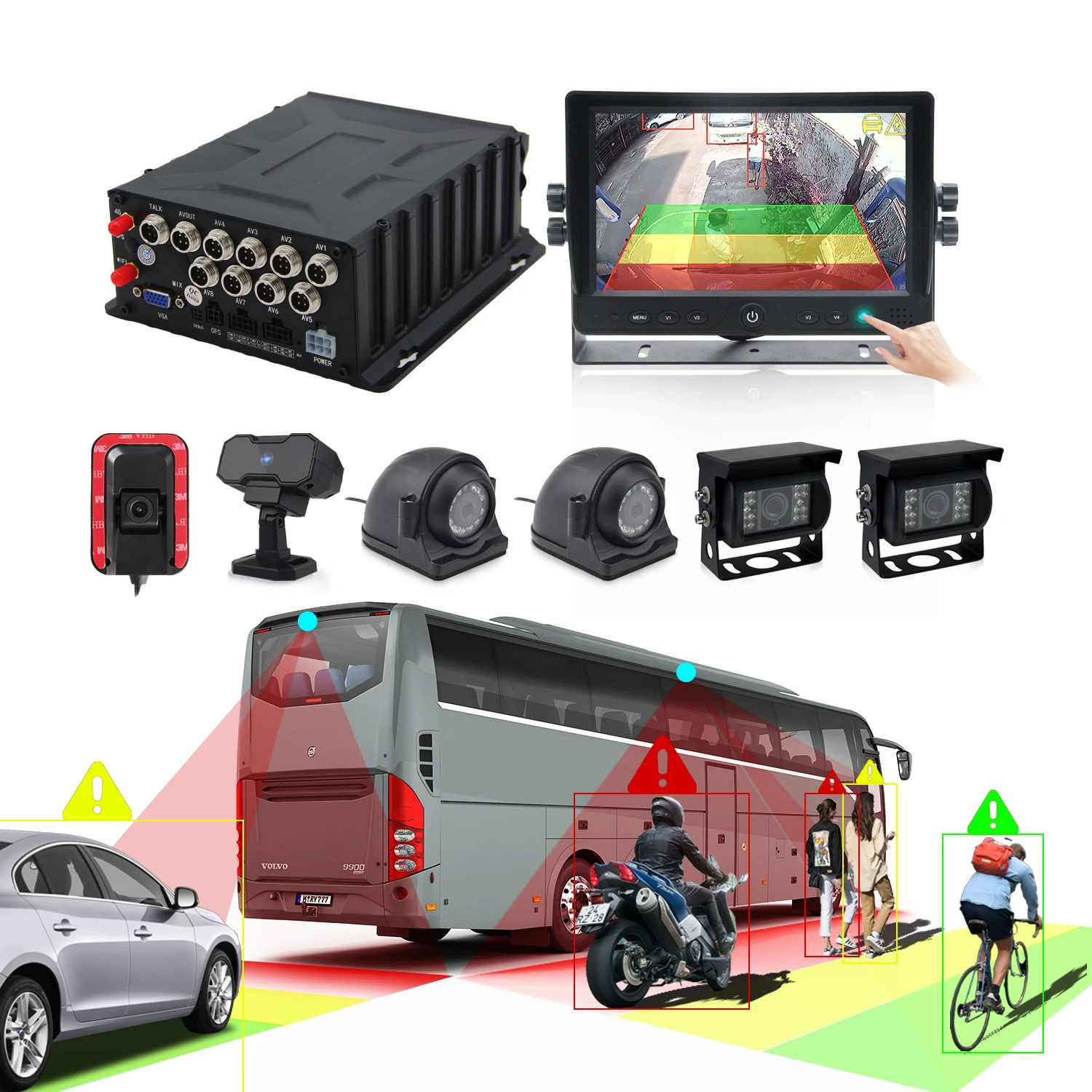 【Hot Selling】Wireless Vehicle  s Truck Rear and Side   Truck Dvr   System9 Inch   for 1080p Backup   w