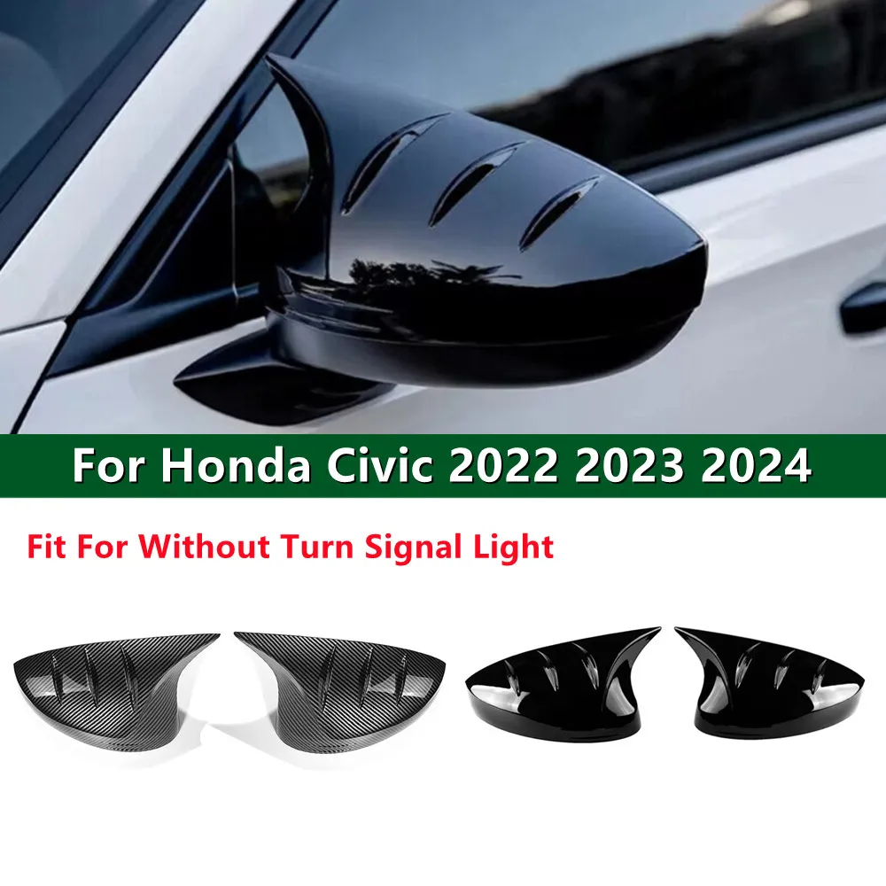 For Honda Civic 11th 2022 2023 2024 ABS Car Rearview Side Mirror Cover Wing Cap Exterior Door Housing Shell Sticker Trim