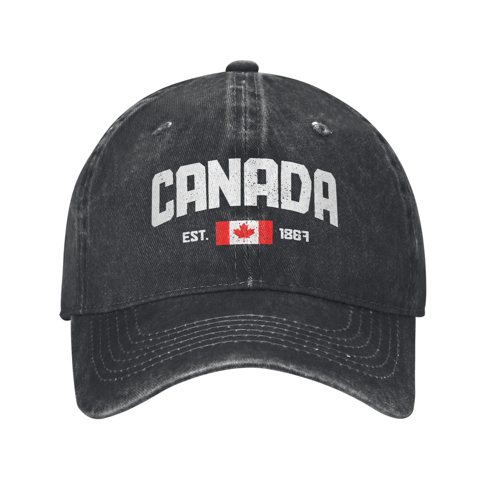 Canada Est. 1867 Maple Leaf Canadian Flag Washed Baseball Cap  Fashion Sun Trucker Hat Summer Men Women Sports Snapback Cap