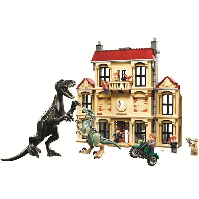 Miniso Disney Dinosaur Legoing 75930 Jurassic World Indoraptor Rampage At Lockwood Estate Model Building Blocks Toys Children