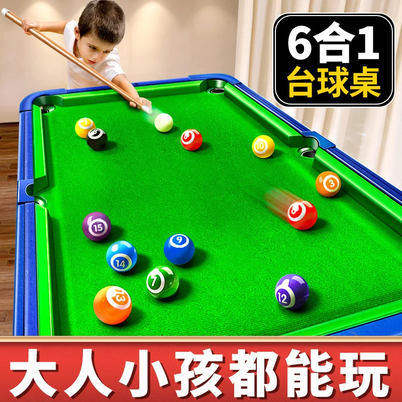 

Kids Mini Pool Table 6 In 1 Indoor Tabletop Game Toy Set For Boys Girls Aged 3-8 With Billiards Golf Football Basketball Bowling