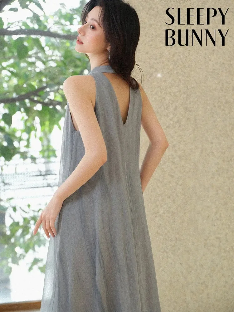 

Women New Chinese Style Maxi Dress Ink Wash Print Halter Chiffon Spring Flowy A-Line Gown Lady Elegant Temperament Casual Outfit