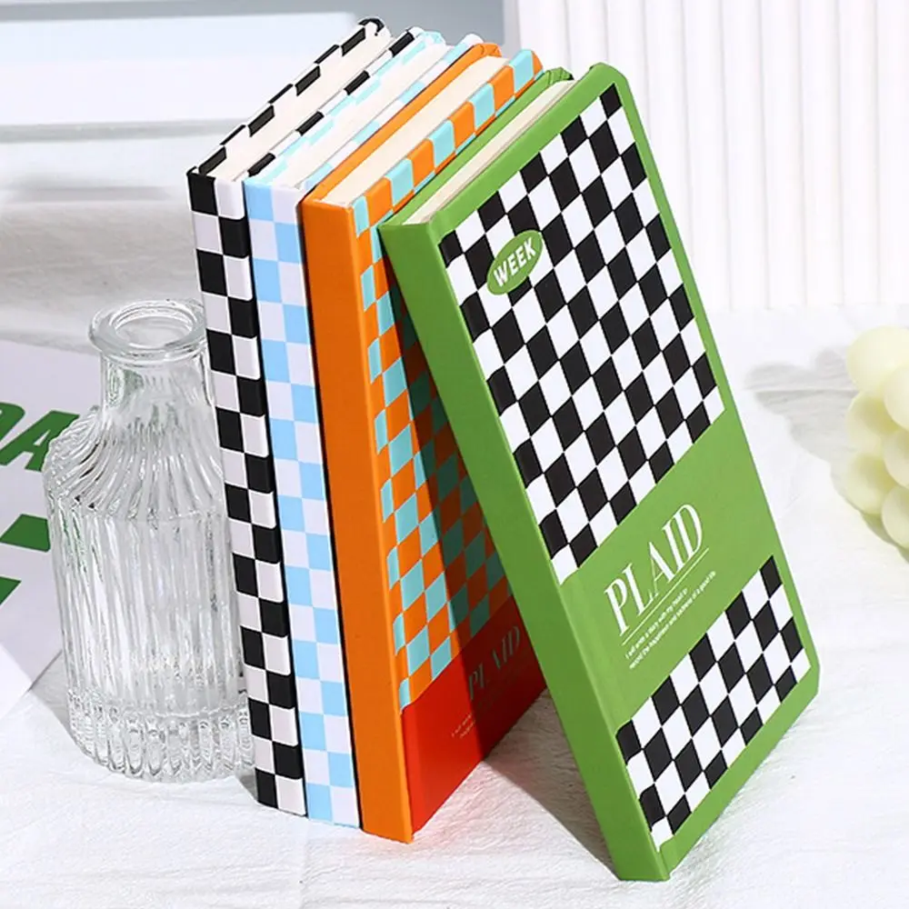 Book Stationery Weekly Monthly Planner Agenda Diary Book Hand Account Notebook Plaid Memo Notebook DIY Albums Scrapbooking Book